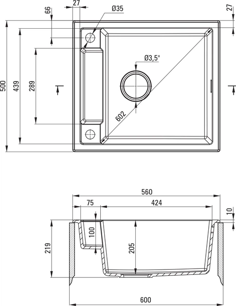 Кухонна мийка Deante Magnetic 560х500х219 мм (ZRM_N103) - зображення 2