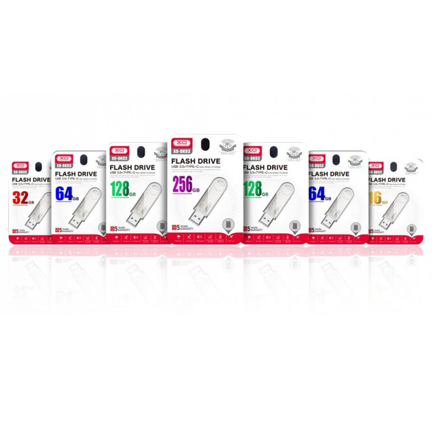 USB Флешка металева 2в1 64GB Type-C / USB 3.0 для телефону, комп'ютера XO DK03 Сірий - зображення 4