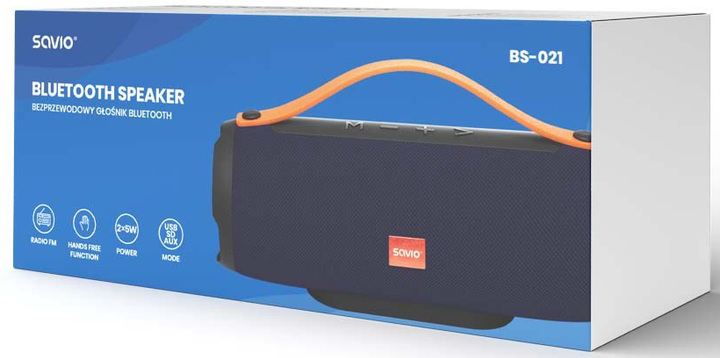 Акустична система Savio BS-021 portable speaker 10 W Stereo Blue (GKSSAVGLO0004) - зображення 3
