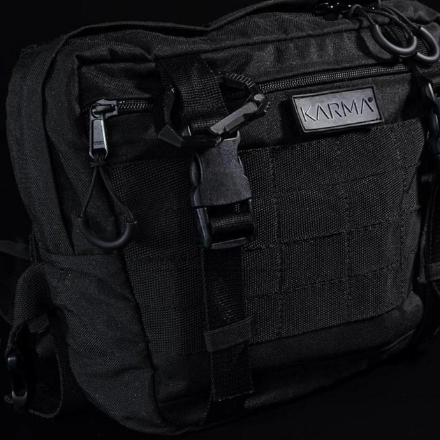Мужская нагрудная разгрузочная сумка KARMA ® Chest bag черная (NSK-501-1) - изображение 2