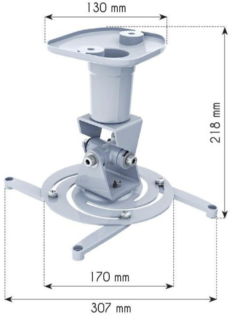 Uchwyt do projektora TECHly ICA-PM 100WH 22 cm 10 kg (PITTHLUPR0004) - obraz 6