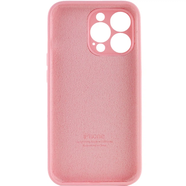 Чехол Silicone Case Full Camera Protective (AA) для Apple iPhone 14 Pro Max (6.7") Розовый / Light pink Без бренда - изображение 2
