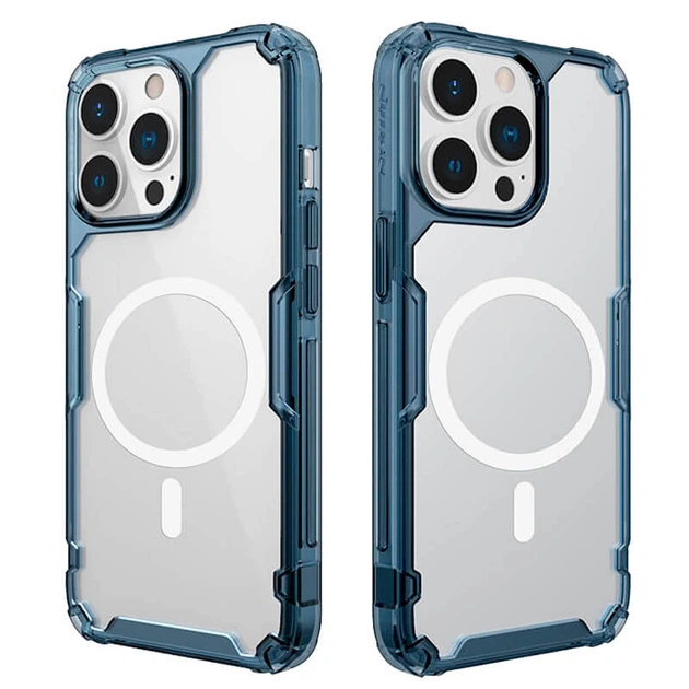TPU чехол Nillkin Nature Pro Magnetic для Apple iPhone 14 Pro (6.1") Синий (прозрачный) - изображение 4