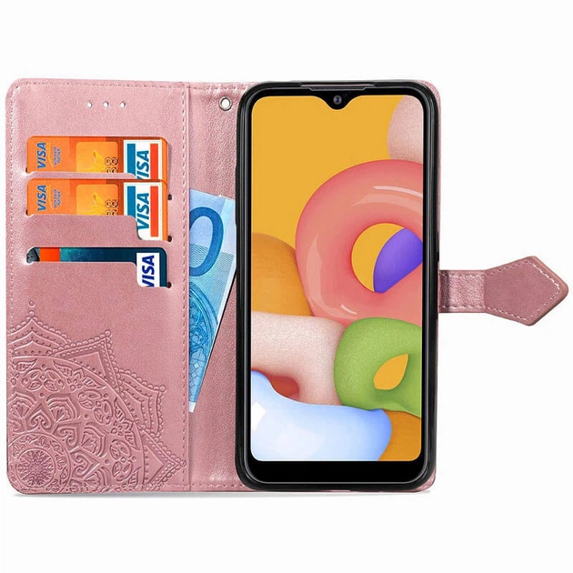 Кожаный чехол-книжка Art Case с визитницей для Xiaomi Redmi 9A Розовый Без бренда - изображение 2