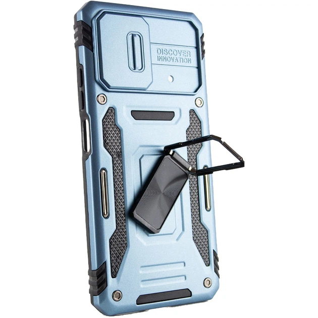 Ударопрочный чехол Camshield Army Ring для Xiaomi Poco X5 Pro 5G / Note 12 Pro 5G Голубой / Light Blue Без бренда - изображение 4