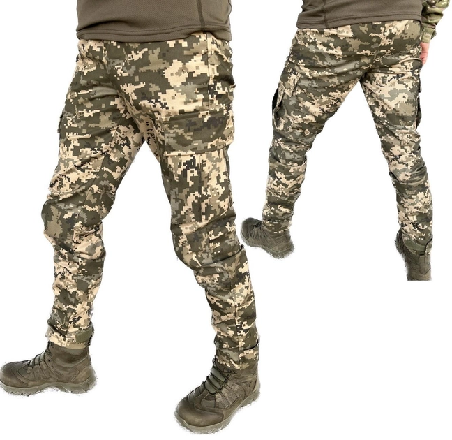 Летние тактические штаны пиксель, Брюки камуфляж пиксель ЗСУ, Военные штаны пиксель 52р. - изображение 1