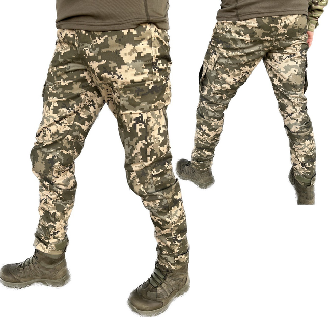Літні тактичні штани піксель, Штани камуфляж піксель ЗСУ, Військові штани піксель 60р. - зображення 1