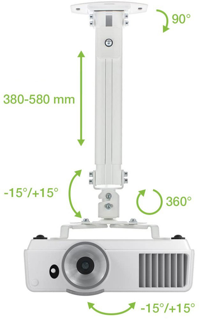 Кронштейн для проєктора TECHly ICA-PM 18S 38-58 см 13.5 кг (PITTHLUPR0001) - зображення 9