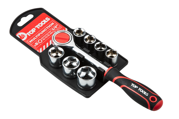 Набор сменных головок с трещеткой Top Tools 3/8" 8 предметов 38D142 ...