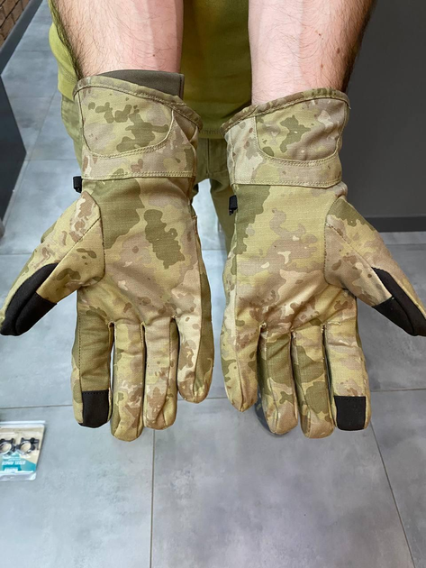 Перчатки тактические 2 в 1, пальцевые, утепленные, Камуфляж, размер - изображение 2