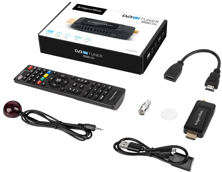 Цифровий тюнер Kruger&Matz mini DVB-T2 H.265 HEVC KM9999 (5901890075862) - зображення 4