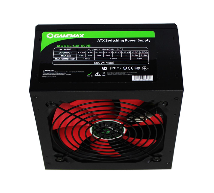 Коробочный блок питания ATX GameMax GM-500B 12В Черный - изображение 5