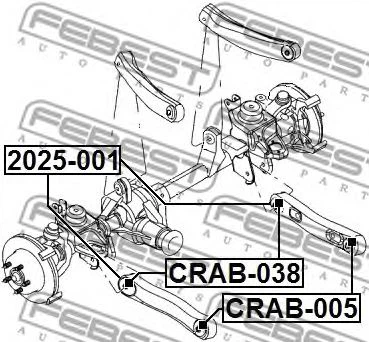 Сайлентблок рычага JEEP GRAND CHEROKEE II 99-05 перед. Мост низ спереди (Выр-во FEBEST) Febest (CRAB038) - изображение 2