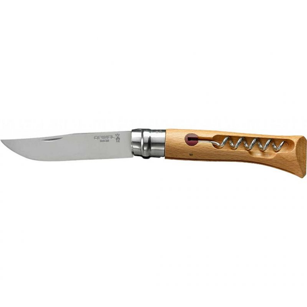 Нож Opinel Tire Bouchon №10 Inox VRI, штопор в рукоятке, в коробке (1410) - изображение 1