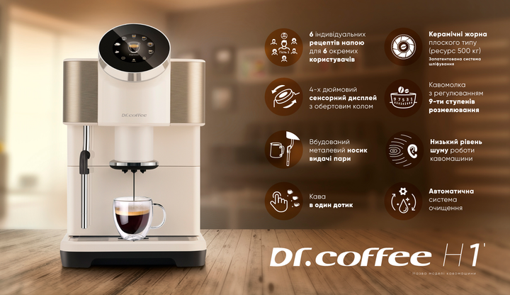 Кавомашина Dr. Coffee H1 біла - зображення 5
