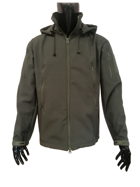 Куртка тактическая Soft shell олива с микрофлисом р. М - изображение 1