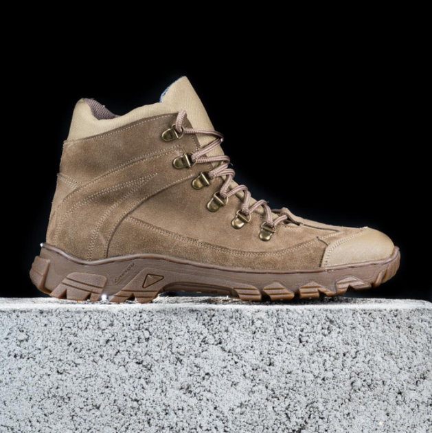 Тактичні черевики чоловічі Light Tactic 45 розмір 30 см шкіра і Кордура 1000D демісезонні з посиленими носоком і устілками Койот - зображення 1