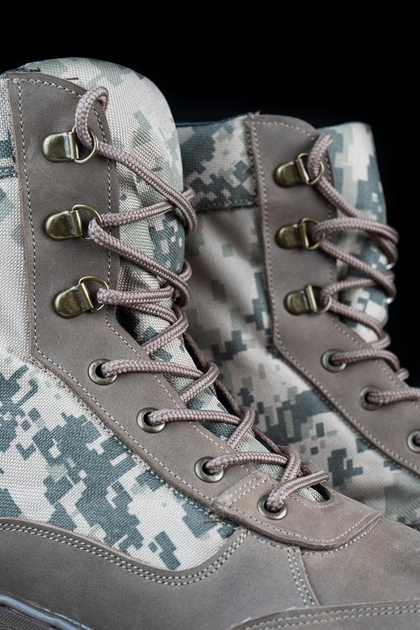 Берцы тактические мужские Light Boots 44 (29 см) Весна/Лето Кожа с Кордурой ботинки легкие (Пиксель) - изображение 2