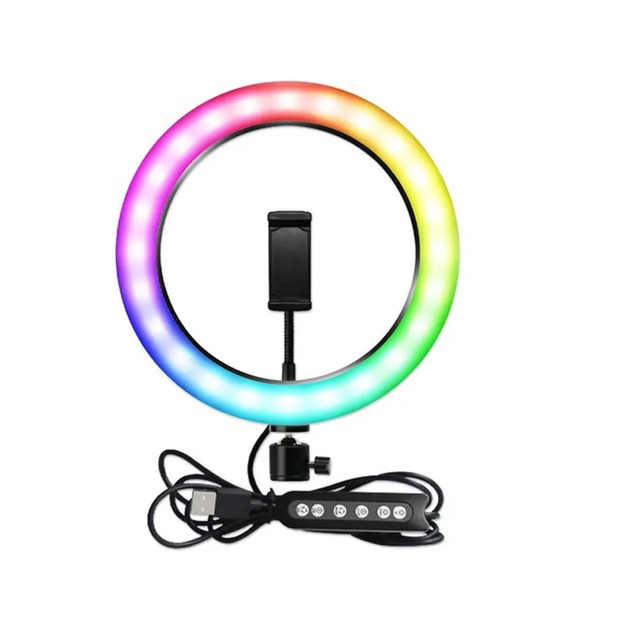 Кольцевая лампа цветная светодиодная RGB LED MJ33 для селфи блогеров фото тик тока - Фото 2 Кольцевая лампа цветная светодиодная RGB LED MJ33 для селфи блогеров фото тик тока - изображение 2