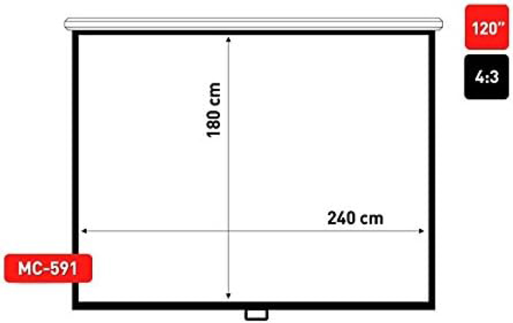 Ekran projekcyjny Maclean MC-591 120" (4:3) (MULMCNEKR0005) - obraz 2