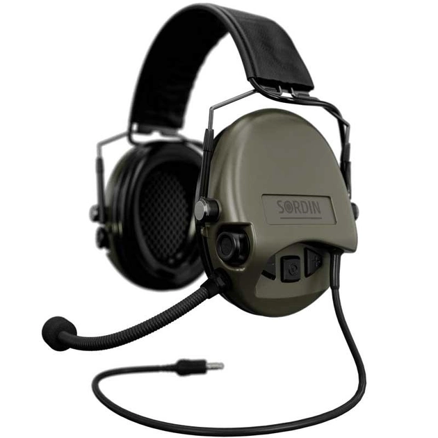 Професійні Активні Тактичні Навушники з Мікрофоном Sordin Supreme Slim MIL Nexus (mil) Олива 74332-06-С - зображення 1