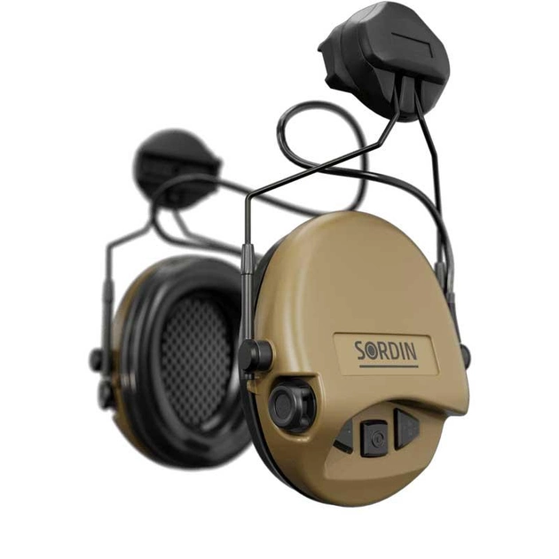 Професійні Активні Тактичні Навушники Адаптер під Шолом Sordin Supreme MIL AUX Койот 72308-05-S - зображення 2