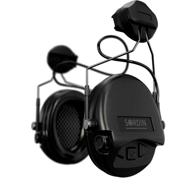 Професійні Активні Тактичні Навушники Адаптер під Шолом Sordin Supreme MIL AUX Чорний 72308-04-S - зображення 1