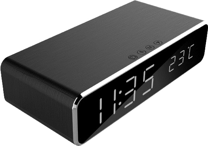 Цифровий годинник Gembird DAC-WPC-01 alarm clock Black (OAVGEMBUD0001) - зображення 3
