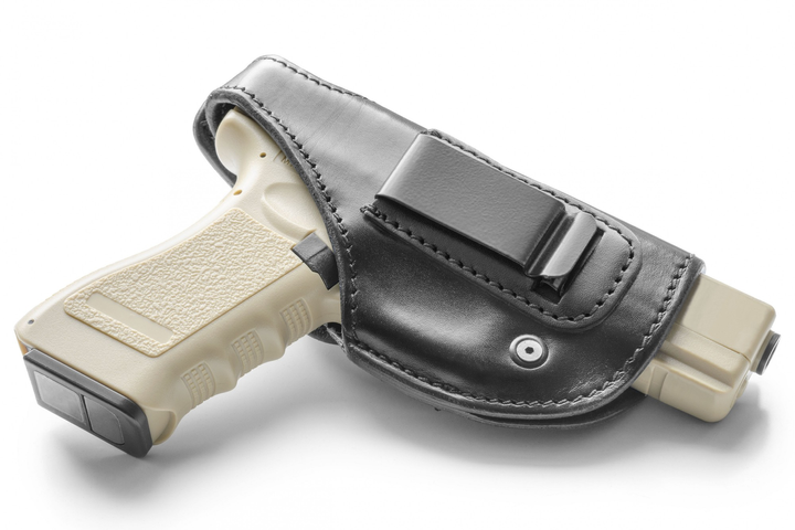 Поясна внутрібрючна трьошарова шкіряна кобура A-LINE для Glock чорна (К3) - зображення 1