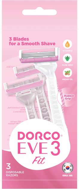 Бритви одноразові Dorco EVE 3 Fit для жінок 3 леза 3 шт (8801038590769) - зображення 2