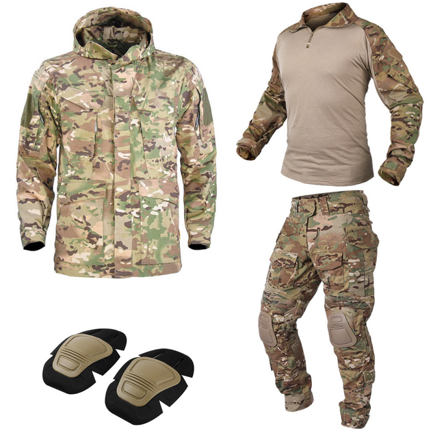 Тактичний демісизонний військовий костюм IDOGEAR G3 Multicam Куртка M65, Убакс та Штани із захистом колін XL Мультикам IDD0026800 -2 - зображення 1