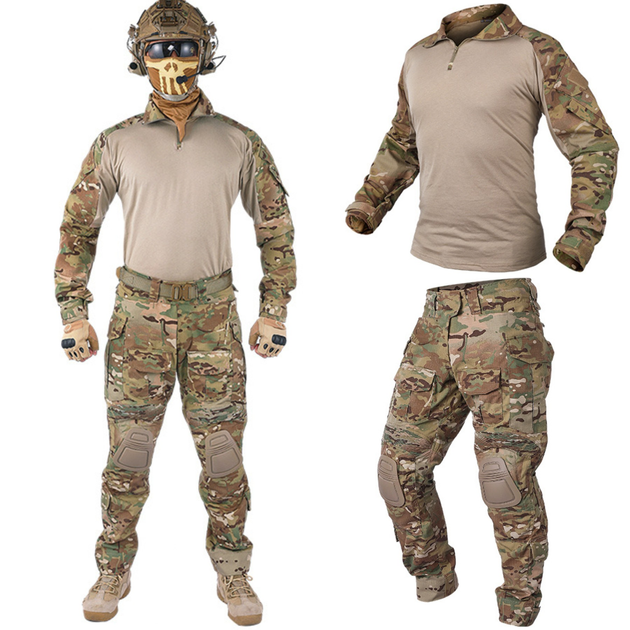 Тактичний демісизонний військовий костюм IDOGEAR G3 Multicam Куртка M65, Убакс та Штани із захистом колін 2XL Мультикам IDD0026800 -3 - зображення 2