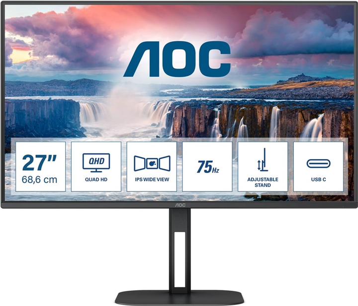 Monitor 27" AOC Q27V5C/BK - obraz 1