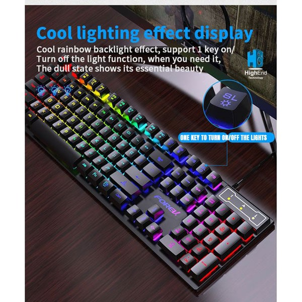 Ігрова клавіатура дротова Forev FV-Q1S USB з RGB підсвічуванням - зображення 5