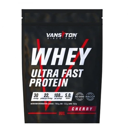 Протеїн Vansiton Whey Ultra Fast Protein 900 g /30 servings/ Cherry - Фото 1 Протеїн Vansiton Whey Ultra Fast Protein 900 g /30 servings/ Cherry - зображення 1