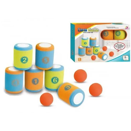 Іграшка банки "Cans Game" 6 банок 10 см, 3 м'ячика 6 см - Фото 1 Іграшка банки "Cans Game" 6 банок 10 см, 3 м'ячика 6 см - изображение 1