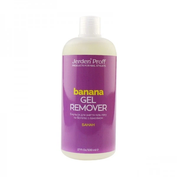 Рідина для зняття гель-лаку Jerden Proff Gel Remover банан 500 мл - Фото 1 Рідина для зняття гель-лаку Jerden Proff Gel Remover банан 500 мл - зображення 1