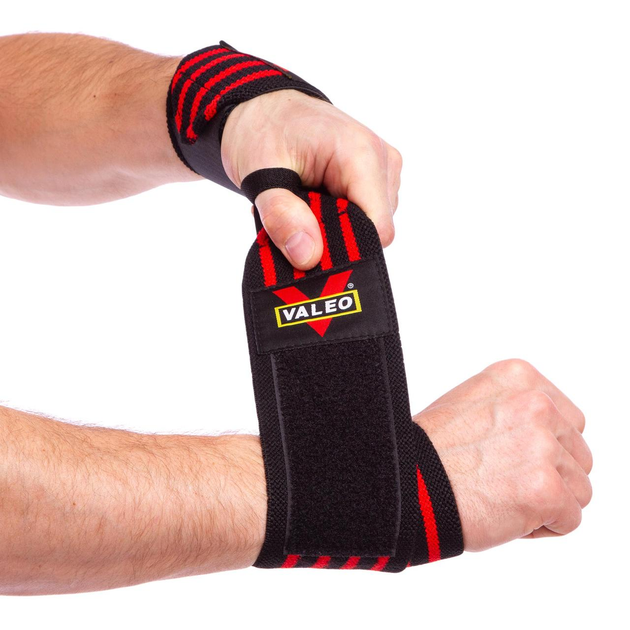 Бинты кистевые для жима и тяги Valeo Fit 4421 Black-Red – низкие цены ...