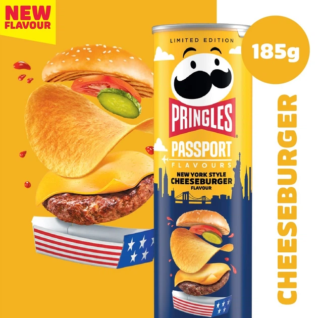 Чипси Pringles Passport New York Style Cheeseburger 185 g - Фото 1 Чипси Pringles Passport New York Style Cheeseburger 185 g - изображение 1