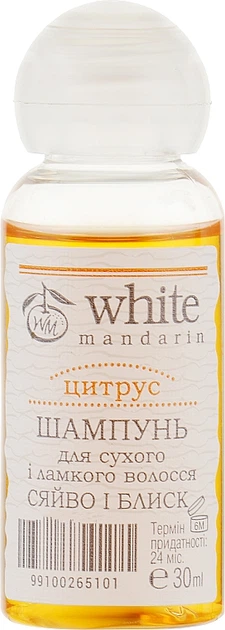 Шампунь для волос "Цитрус" - White Mandarin (пробник) 30ml (218427-78538) - Фото 1 Шампунь для волос "Цитрус" - White Mandarin (пробник) 30ml (218427-78538) - изображение 1