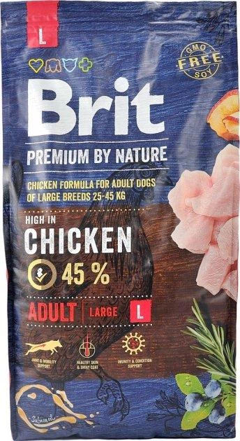 Сухой корм для взрослых собак крупных пород с курицей Brit Premium Dog Adult L 8 кг - изображение 2