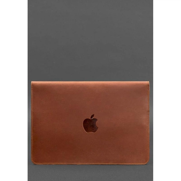 Кожаный чехол-конверт на магнитах для MacBook 15-16 дюйм Светло-коричневый Crazy Horse 4042740 - изображение 2