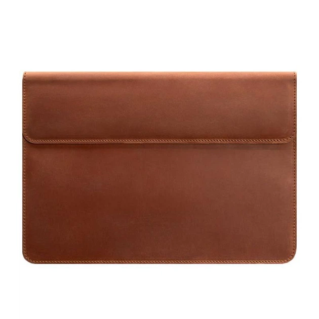 Кожаный чехол-конверт на магнитах для MacBook 15-16 дюйм Светло-коричневый Crazy Horse 4042740 - изображение 5