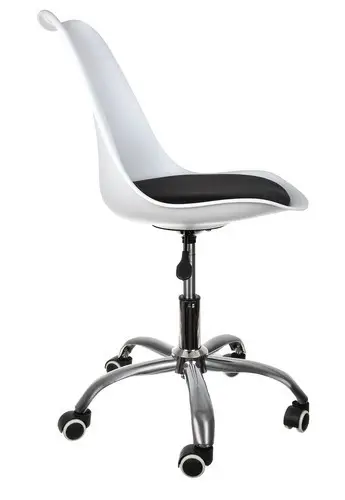 Крісло офісне на колесах Malatec 16429 Біле з чорним - зображення 3