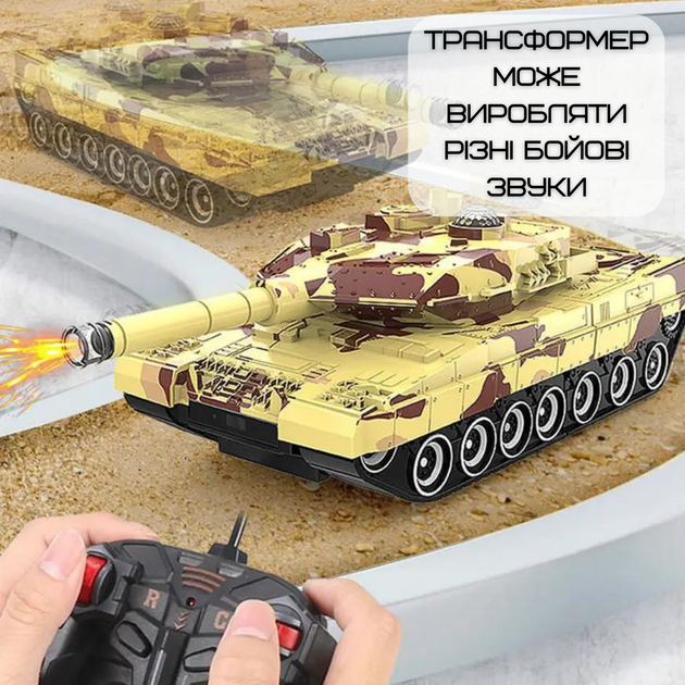 Танк Трансформер Игрушка Робот на Пульте Радиоуправления со Световыми и Звуковыми Эффектами + Вращение на 360° с Аккумулятором Combuy - изображение 5