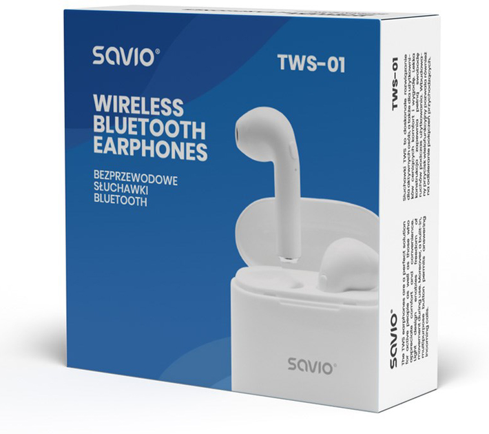 Słuchawki Savio TWS-01 Białe - obraz 4