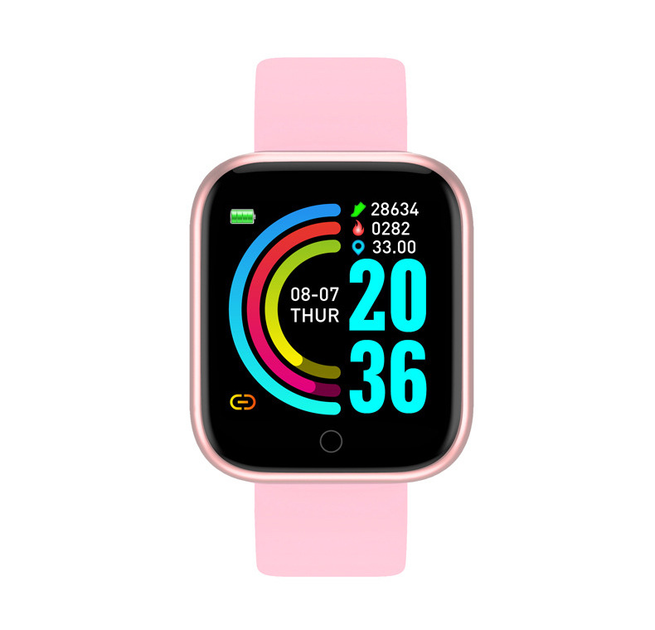 Смарт годинник Smart watch SWY68S розумний браслет з функціями фітнес трекера, вологозахистом, пульсометром та крокоміром Рожевий - зображення 6