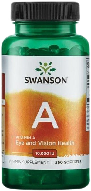 Вітамін А Swanson Vitamin A 10.000 IU 250 капсул (SW001) - зображення 1