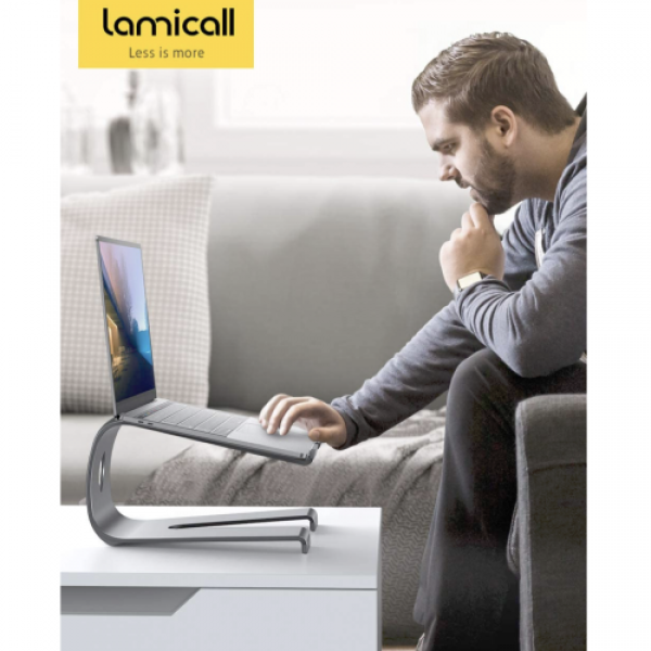 Блок живлення Lamicall Ergonomic Aluminum Laptop Stand Gray (LN01) - Фото 2 Блок живлення Lamicall Ergonomic Aluminum Laptop Stand Gray (LN01) - зображення 2