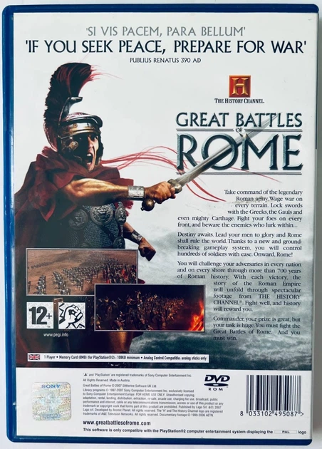The History Channel Great Battles of Rome, Б/У, английская версия - диск для PlayStation 2 - изображение 2